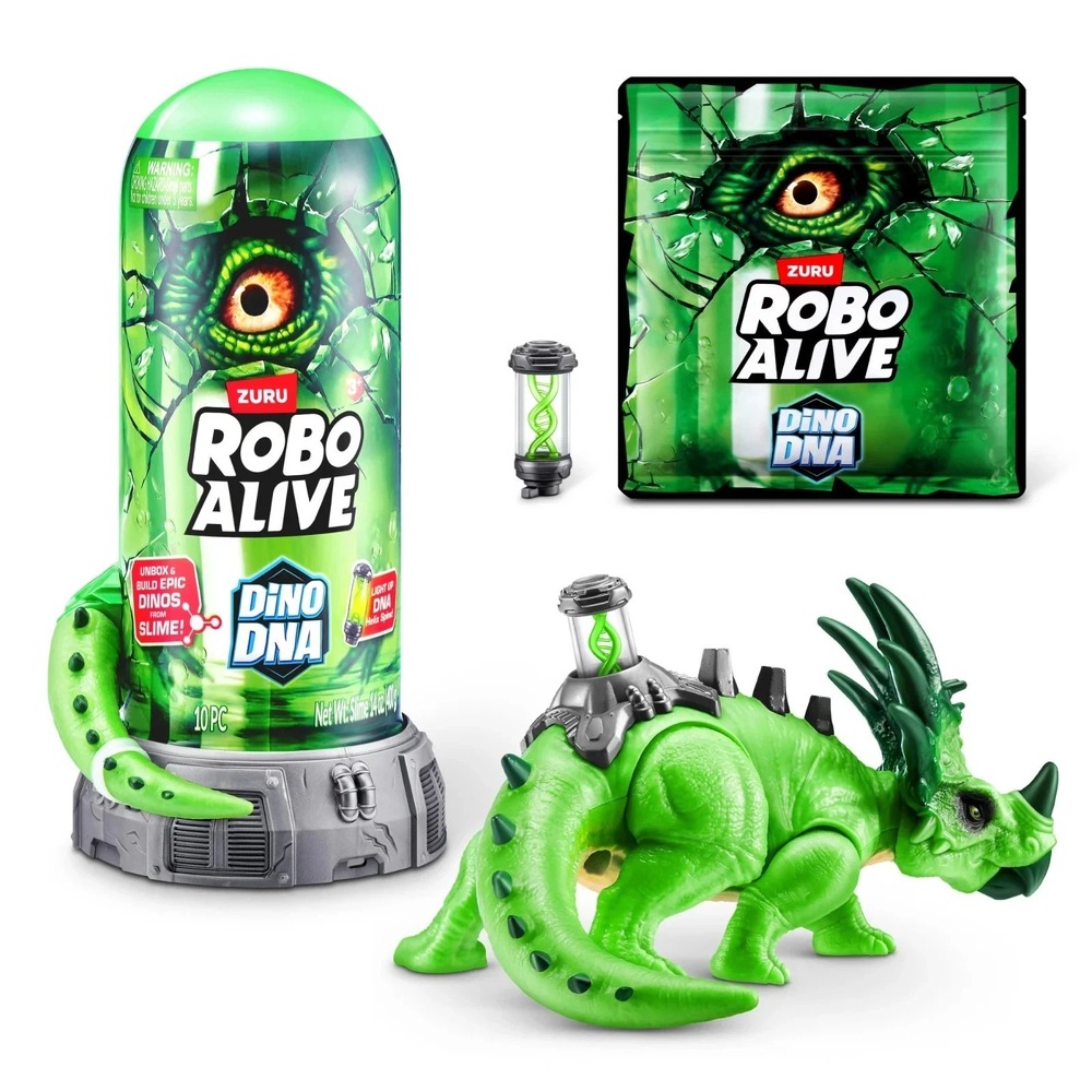 Robo Alive Dino DNA Dinosaur Robot Toy for Child Light-Up DNA Helix Spine Zuru
